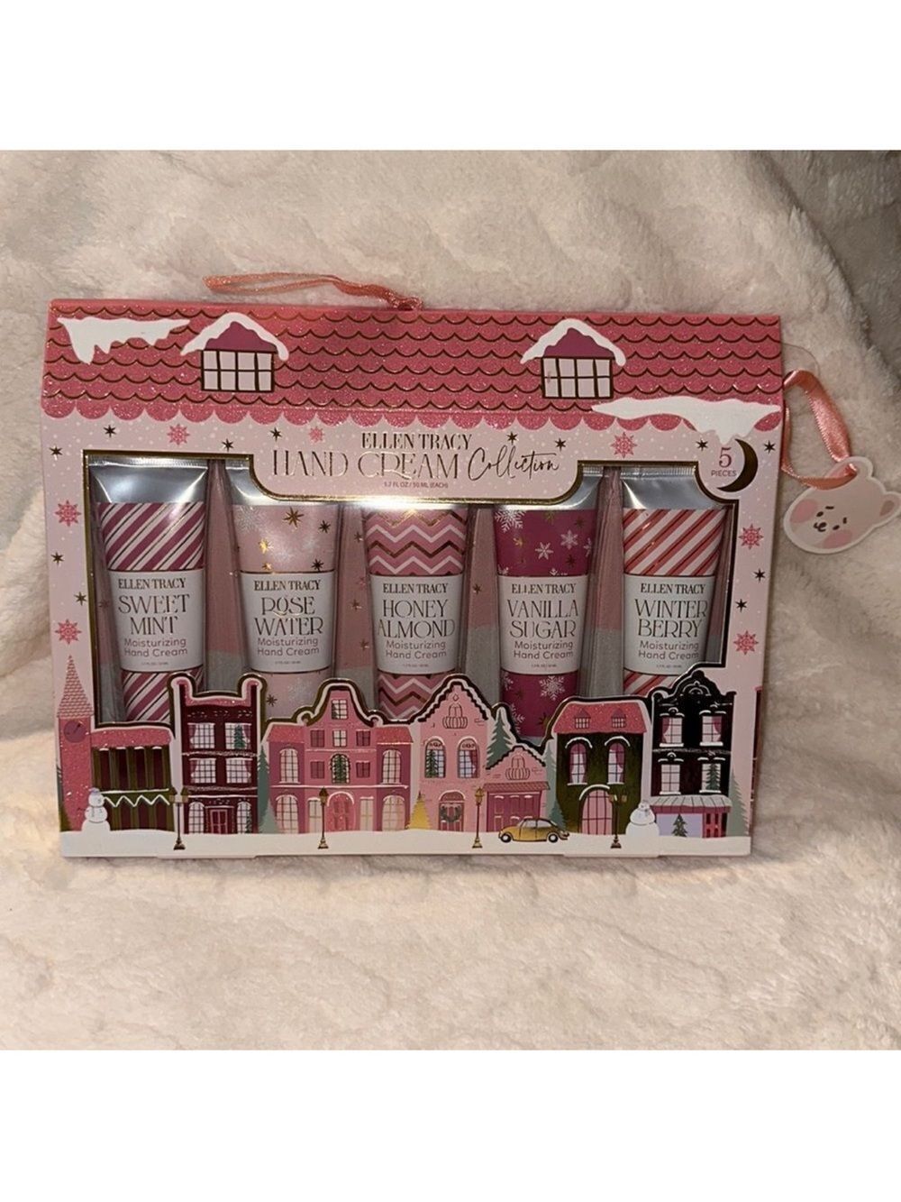 Ellen Tracy Pink Gingerbread House Gift-able Hand Cream Set of 5